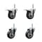 Service Caster 35 Inch Thermoplastic  Rubber Swivel 34 Inch Threaded Stem Caster Set 2 Total Lock Brakes SCC-TSTTL20S3514-TPRB-34212-2-S-2 - alternate 1